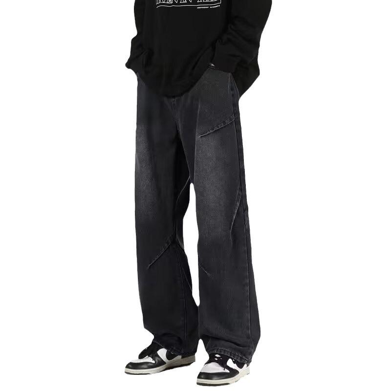 2024 Men's Loose Straight Wide-Leg Jeans for Spring, Summer, and Autumn - High Street Style