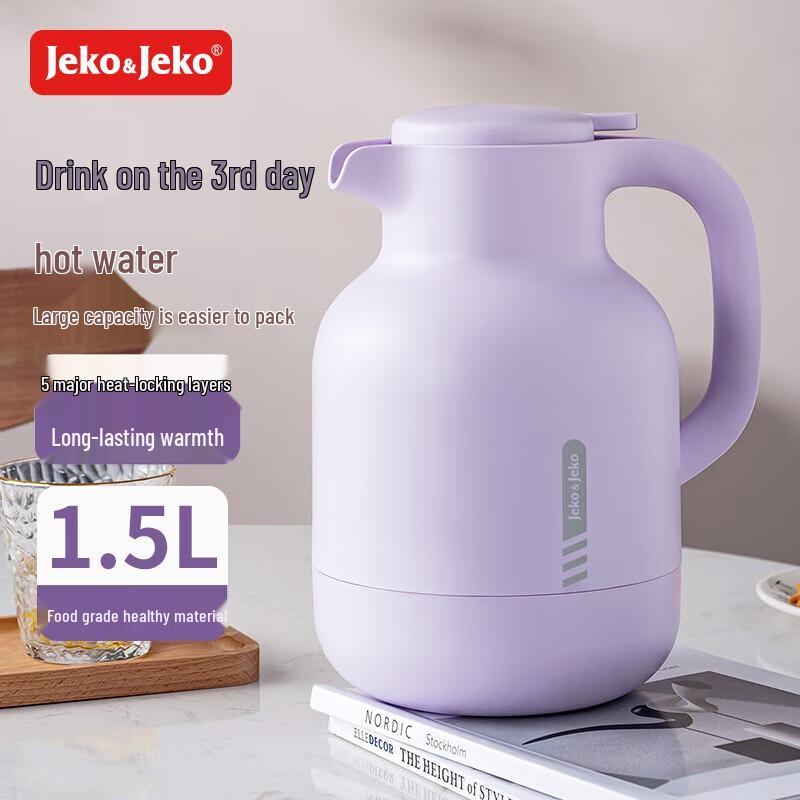 JEKO&JEKO Large Capacity Glass Liner Thermos