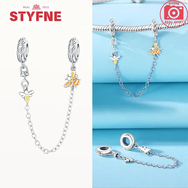 Copper Cute Cat Charms Heart Bead Safety Chain Fit Original Bracelet Diy Fine Jewelry For Women Diy Ladies Party Gifts