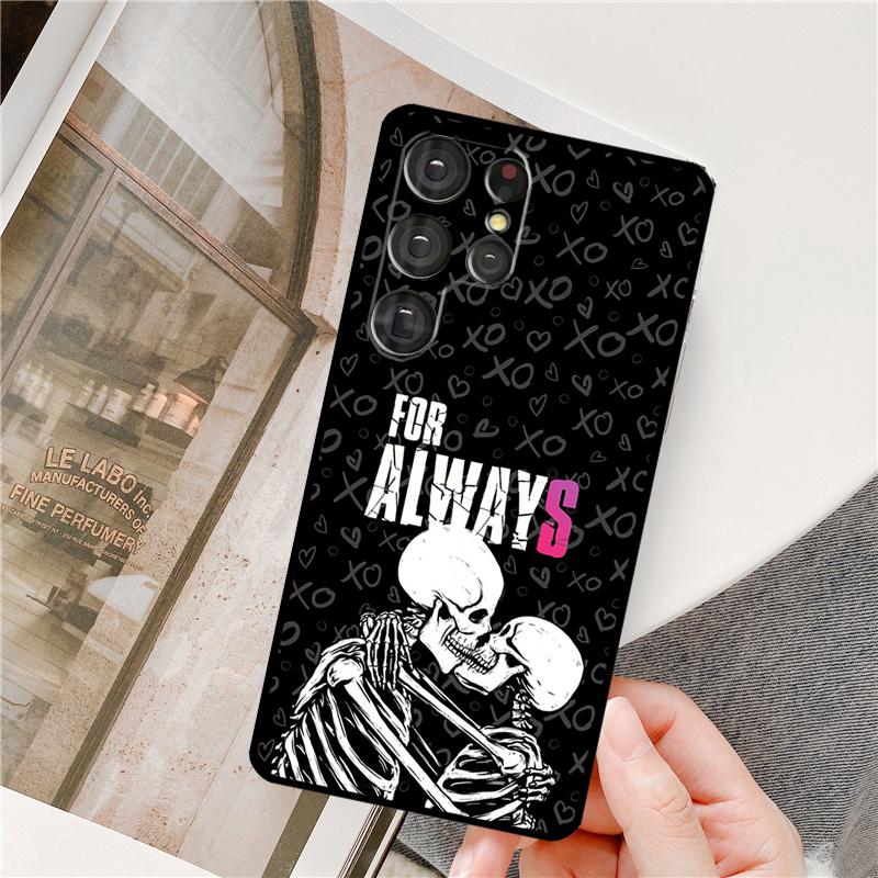 Skelett Totenkopf Kunst Handyhülle Für Samsung Galaxy S24 Ultra S9 S10 S20 S22 S21 Plus S23 FE S25 Ultra Vollabdeckung