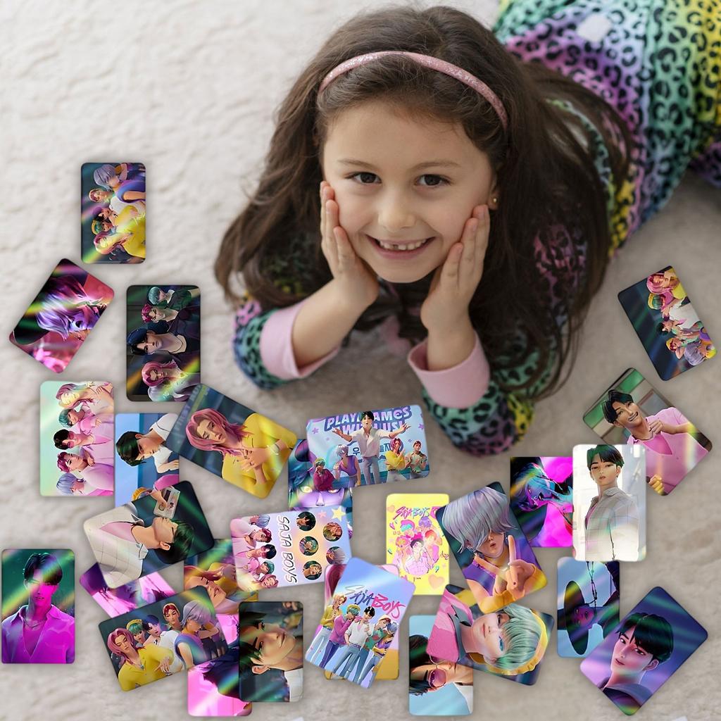 30 Laser- Cards Cartoon Photo Collection Cards Witcher Girl Group Shaka Boy Group Flash Card LOMO Card