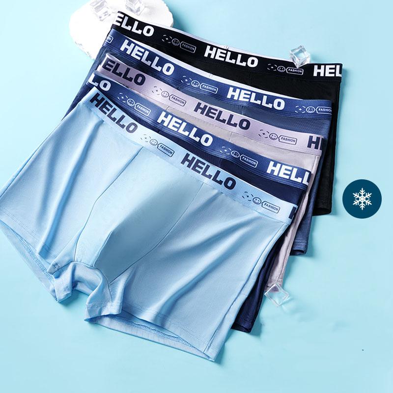 

5 шт. трусы из ледяного шелка для мужчин, дышащие трусы-боксеры для мужчин