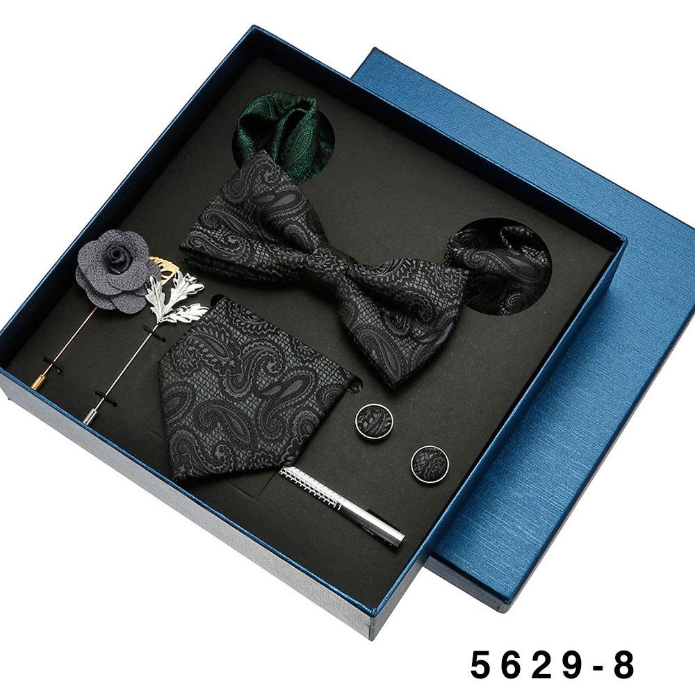 Men's Formal Tie & Pocket Square Eight-Piece Gift Set - High-End Wedding & Business 