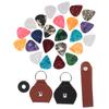 28Pcs Guitar Pick Set PU Leather Celluloid 3 Kinds Thickness Instrument Accessories