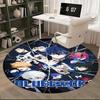 1pc Blue Lock Anime Design Round Carpet - Office Chair Mat, Non-Slip Rug for Home Decor, Living Room, Bedroom, Game Room