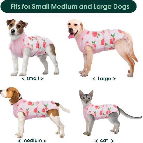 Kuoser Recovery Suit for Dogs Cats After Surgery, Professional Pet Recovery Shirt Dog Abdominal Wounds Bandages, Substitute E-Collar & Cone,Prevent
