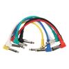 6Pcs Guitar Effect Cable Right Angle Universal Instrument Patch Cables for Pedals 6.35mm