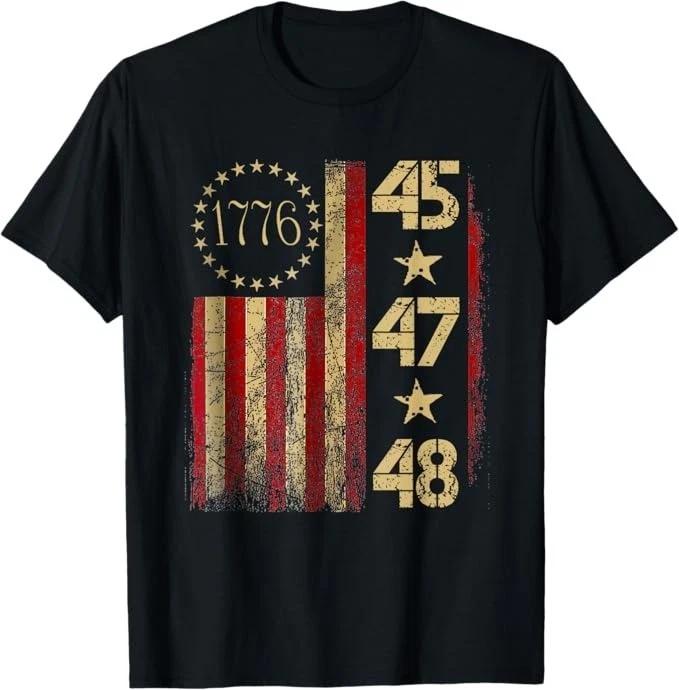 

Unisex Adult Vintage 45 47 48 Vintage Patriotic USA Flag Independen... L