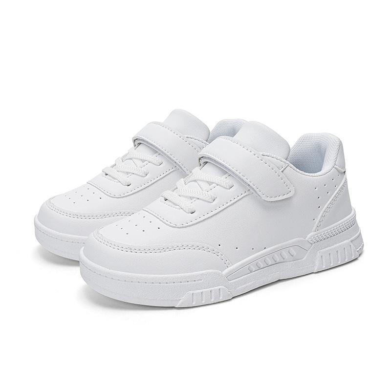 Children's School Little White Shoes 2025 Boys Korean Version of Fashion Personalized Breathable Shoes Medium Older Children Girls Outdoor Board Shoes