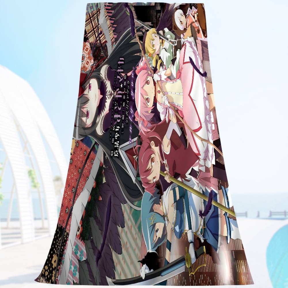 anime dark P-Puella Magi M-Madokas M-Magicas Microfiber Printed Beach Towel Mountain Climbing Beach Swimming Running Absorbent Towel