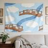 Pastel Horizontal Wall Tapestry - Cute Whimsical Decor with Soft Pastel Colors, Suitable for Homes, Dorms, Bedrooms - Horizontal Hanging Compatible fo