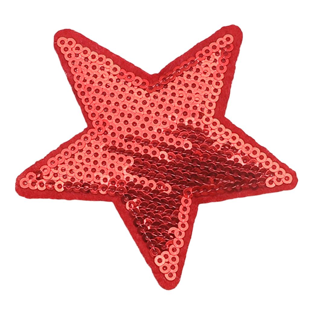 7pcs Sequined Star Patch Sewing/Stick On Fabric Applique Popular Garment Accessories For Creative Craft Project Decors