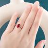 BELLA BOX Luxury Solitaire Ladies Oval Engagement Ring Imitation Ruby Ring Anniversary Gift for Women