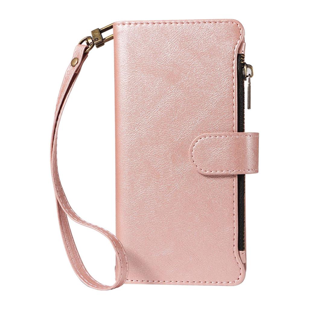 iPhone 18 PRO MAX Leather Grain Case with 9-Card Zipper Wallet Style, Apple 17E Protective Cover KT