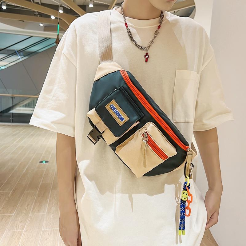 Fargeblokk Skulderveske Crossbody-veske Sports Brystveske Casual Liten Satchel-veske For Menn