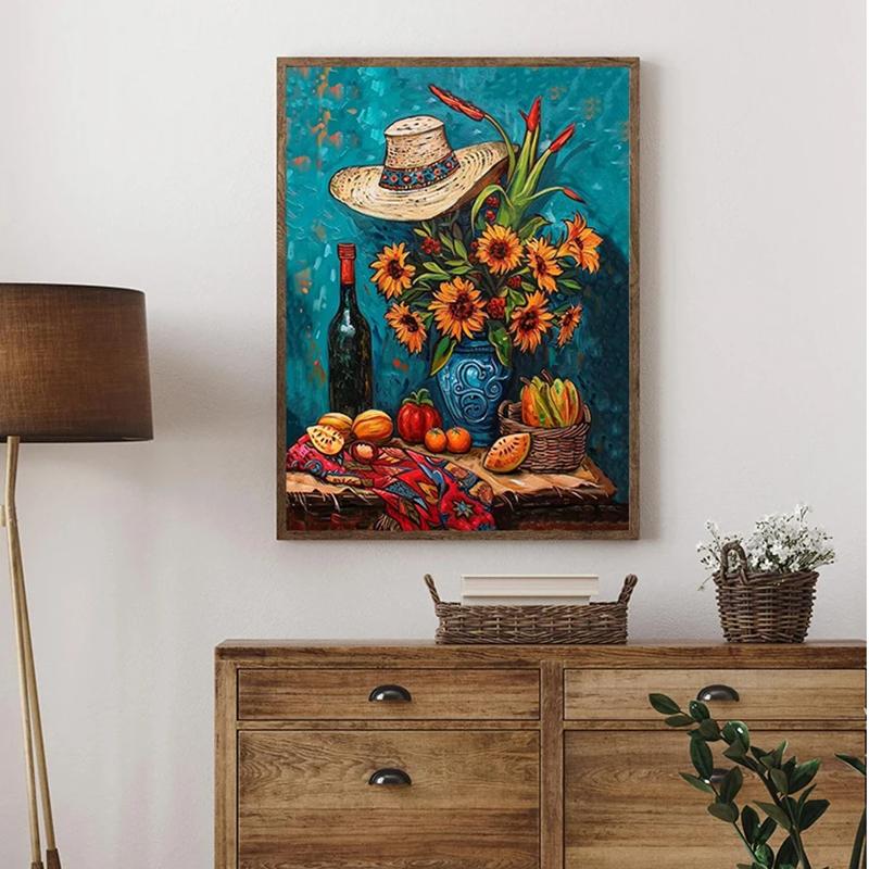 Nordic Traditional Farmhouse Kitchen Still Life Cactus Poster Colorful Landscape Canvas Paintings Wall Art Pictures Home Decor
