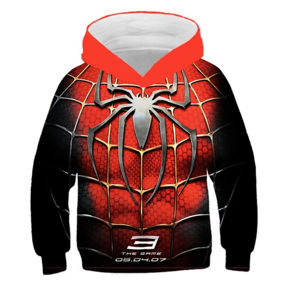 Boys Spring Marvel Hoodie Avengers Spider-Man 3D Print Baby Boy Clothes Breathable Kids Sportswear Hooded