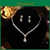 Wassertropfen Brautschmuck-Set Mit Zirkon-Ohrringen Und Halskette Für Hochzeit Und Formelle Anlässe