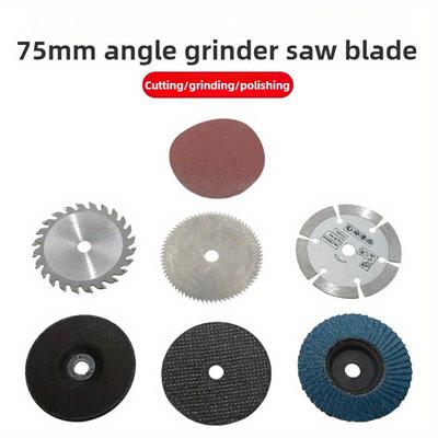 7 teile/satz 75mm Trennscheibe 3 Zoll Schleifrad Metall Holzbearbeitung Stein Marmor Schneiden Schleifen Sägeblatt für Mini Winkelschleifer