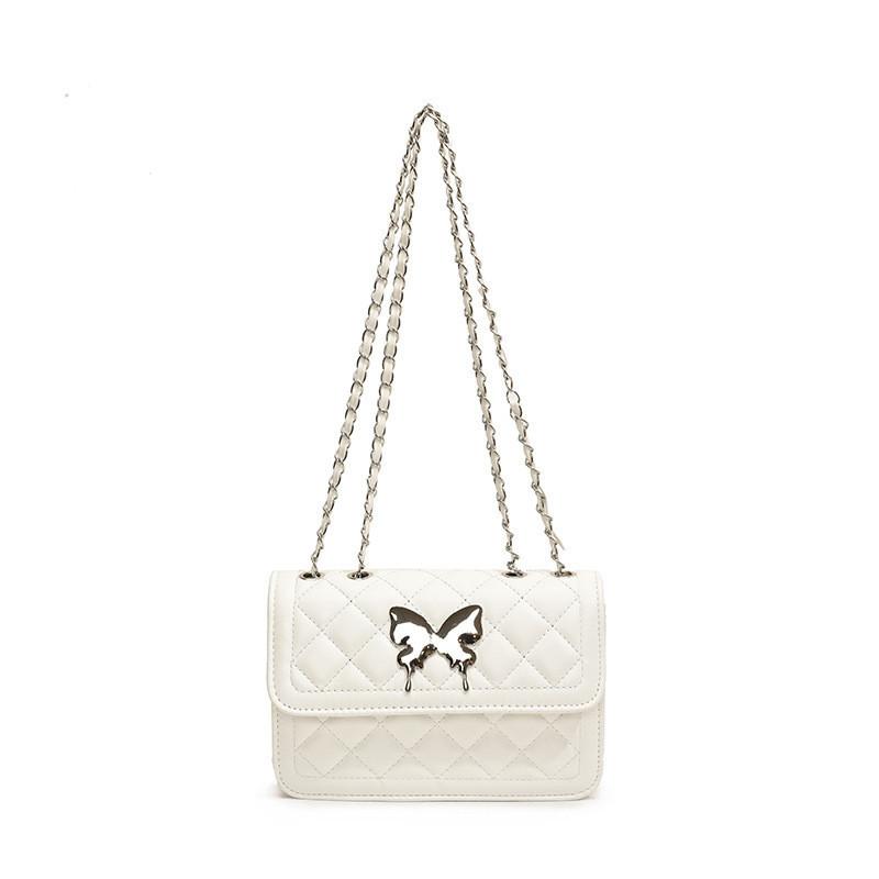 

Chic Urban Style Pu Small Square Bag For Women 2024 Summer Trendy Crossbody Handbag White