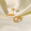 Stainless Steel Zircon Earrings European and American Niche Ears Electroplating Non-fading Titanium Steel Studs