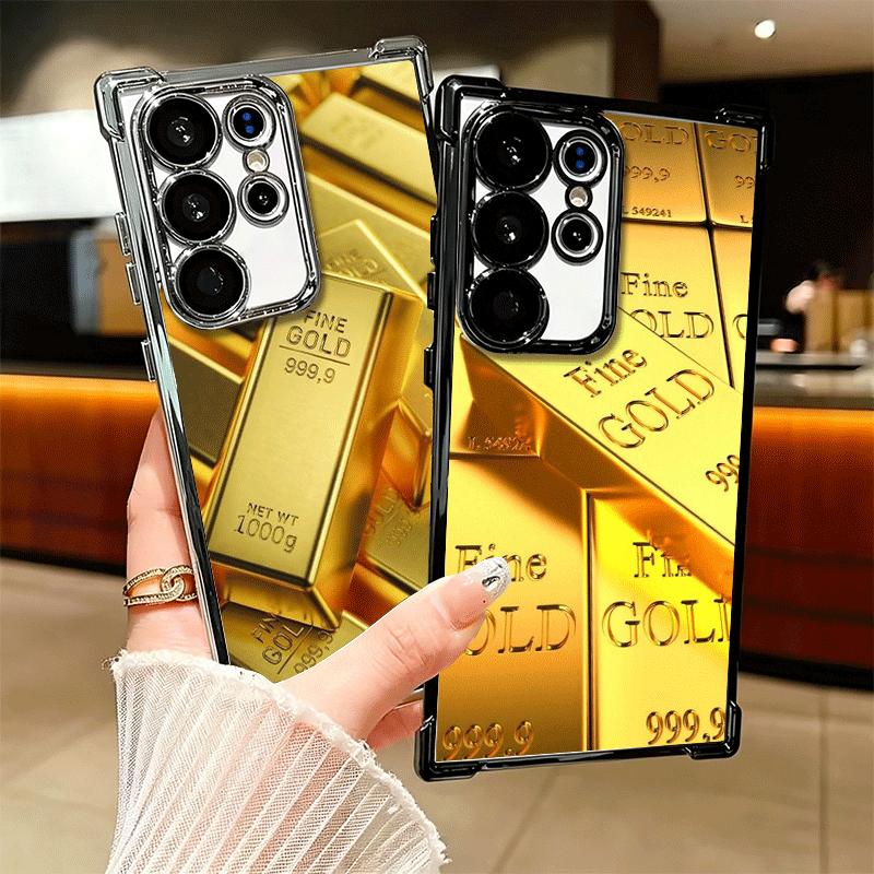 Fine Gold Pattern Printing Plating Phone Case For Samsung Galaxy S24 S25 FE S26 Edge S23 Ultra S22 S21 Plus S20 Anti-Fall Airaba