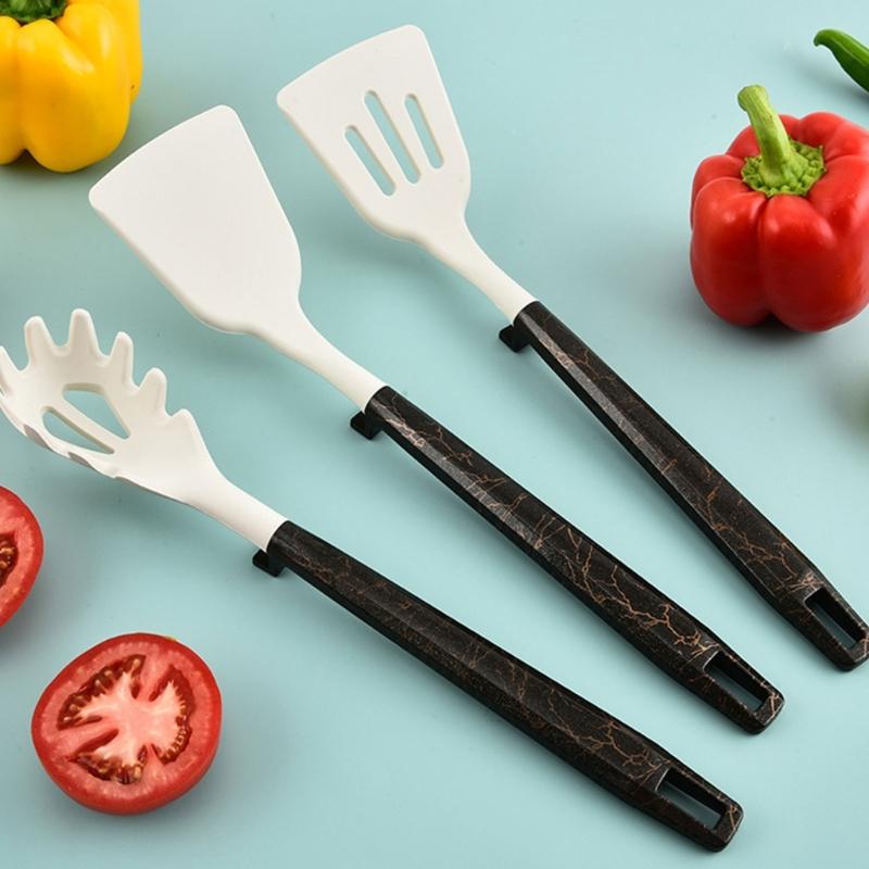 7Pcs Soft Silicone Cooking Spoon And Spatula Set Kitchen Tool With Ergonomic Handles For Nonstick Cookware