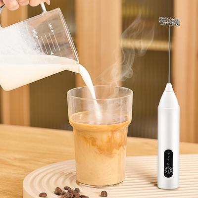 3-stufiger wiederaufladbarer elektrischer Milchaufschäumer Doppel-Schneebesen Handheld-Kaffee-Schäumer Getränke-Schneebesen für Lattes Matcha Heiße Schokolade Ei