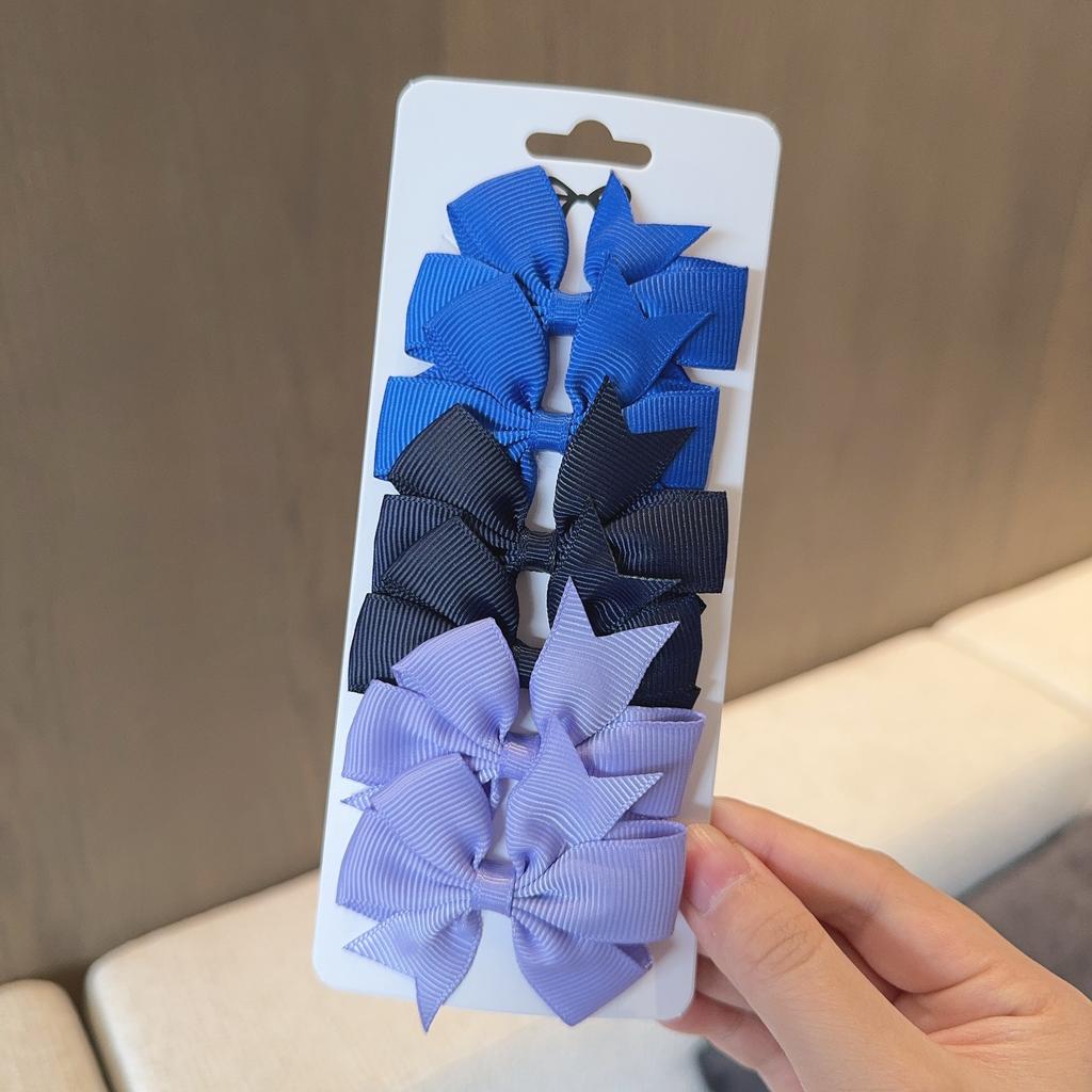 6 stk Baby Cheer Sløyfer Hårspenne for Jenter Ensfarvede Hårnåler Spenner Håndlaget Hodeplagg Barn Nydelig Hårtilbehør 2,5 tommer