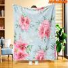 1pc 2D Flat Printing Spring And Summer New Arrival Fresh Pink Floral Theme Digital Print Blanket, All-Season Use, Casual Throw, 100% Polyester Fiber S