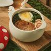 1pc Charming Red Mushroom-Shaped Ceramic Soup Bowl with Handle and Lid , Ideal for French Onion Soup, Pot Pies, Cereals