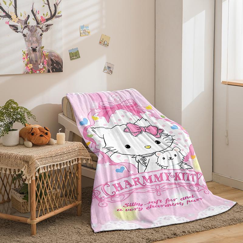 Cartoon Hello Kitty Double Sided Flannel 3D Digital Printed Blanket Blanket