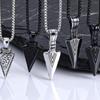 Vintage Viking Spearhead Necklace Stainless Steel Triangular Arrow Pendant Talisman Jewelry Gift for Men