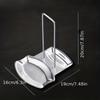 1pc Stainless Steel Pot Lid Rack with Removable Shelf and Drain Tray Bracket, Free Punching Soup Spoon Rack for Easy Pot Cover Storage and Drainage