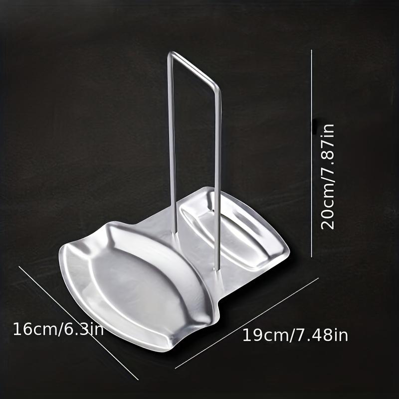 1pc Stainless Steel Pot Lid Rack with Removable Shelf and Drain Tray Bracket, Free Punching Soup Spoon Rack for Easy Pot Cover Storage and Drainage