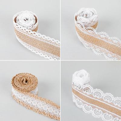 1m/roll Craft Wedding Rustic Vintage Hessian Ribbon Jute Burlap Lace Edge Sisal Trim