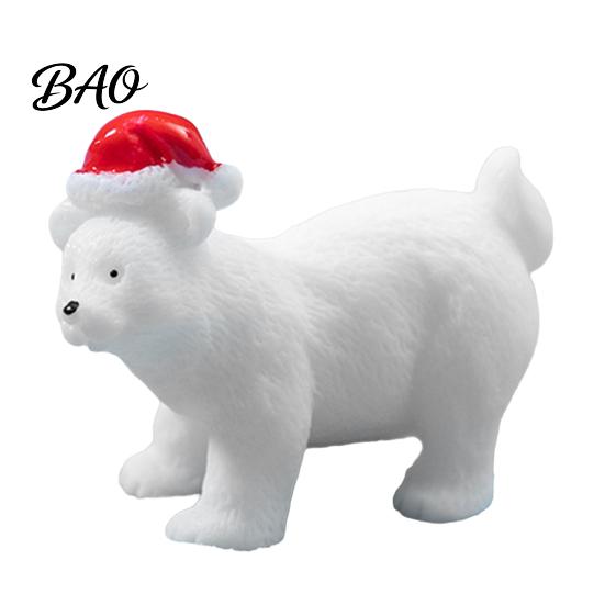 Cute Winter Decor Miniature Polar Bear Figurines, Durable Synthetic Resin Animal Landscape Supplies Ornaments, Decorative Accents for Fairy