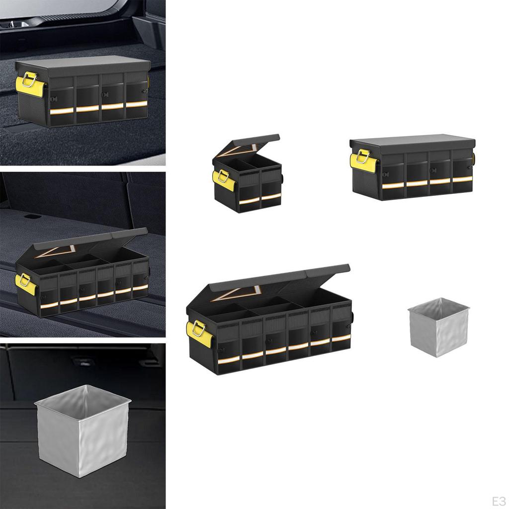 Car Trunk Organizer Cargo Storage Container Large Capacity Versatile Multi Compartments for Sedan