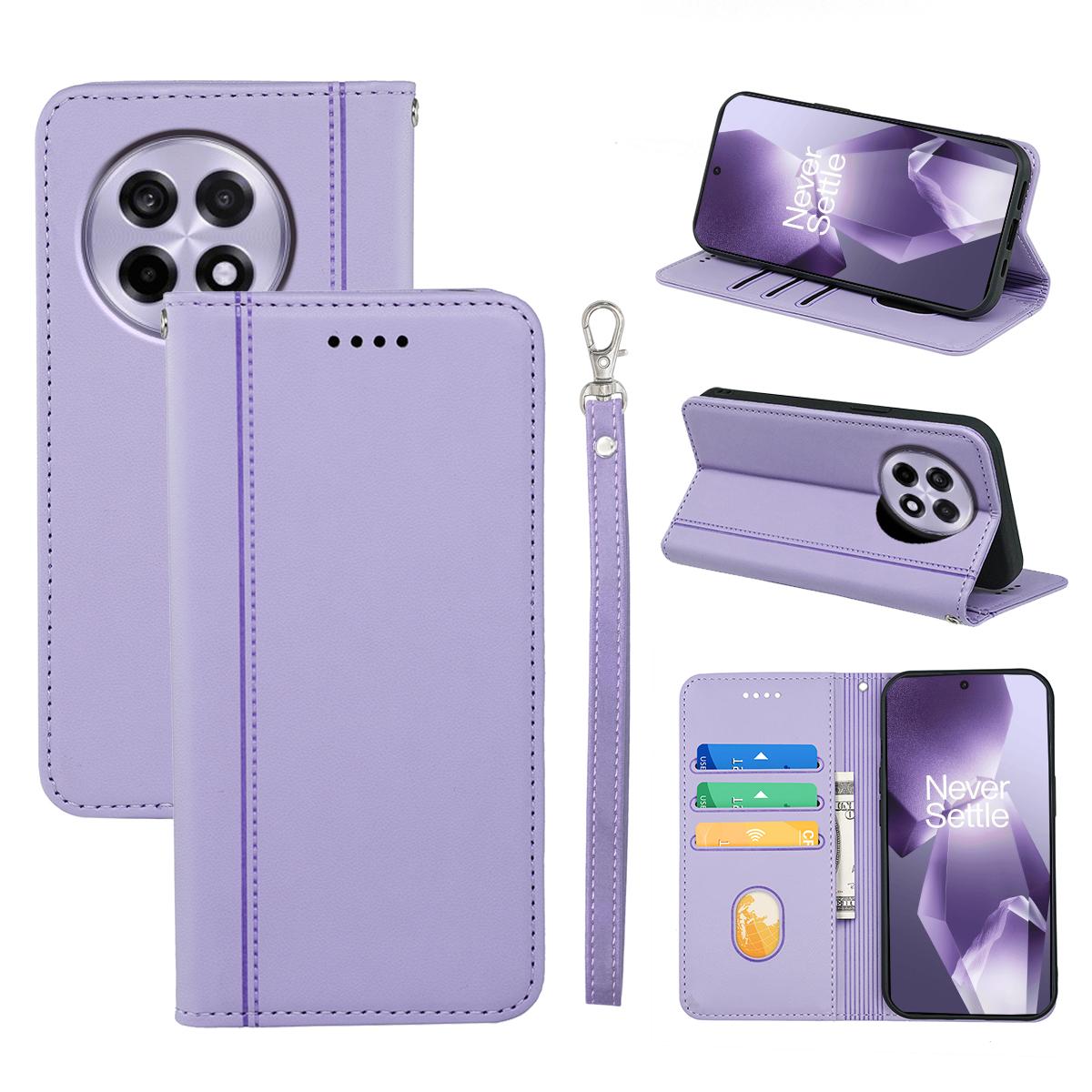 

HX01 Для OnePlus 13R 5G Чохол-гаманець Магнітна застібка Шкіряний чохол для телефону з поліуретану Purple