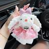 Sweet drooping ear rabbit plush bunny keychain cute cartoon dress rabbit bag pendant creative car keychain gift