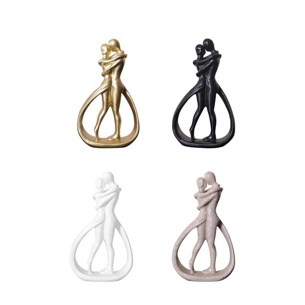 Harz Paar Figur Handwerk Tisch Mittelstück Umarmendes Paar Abstrakte Figur für Bücherregal Schreibtisch Heim Büro Kamin