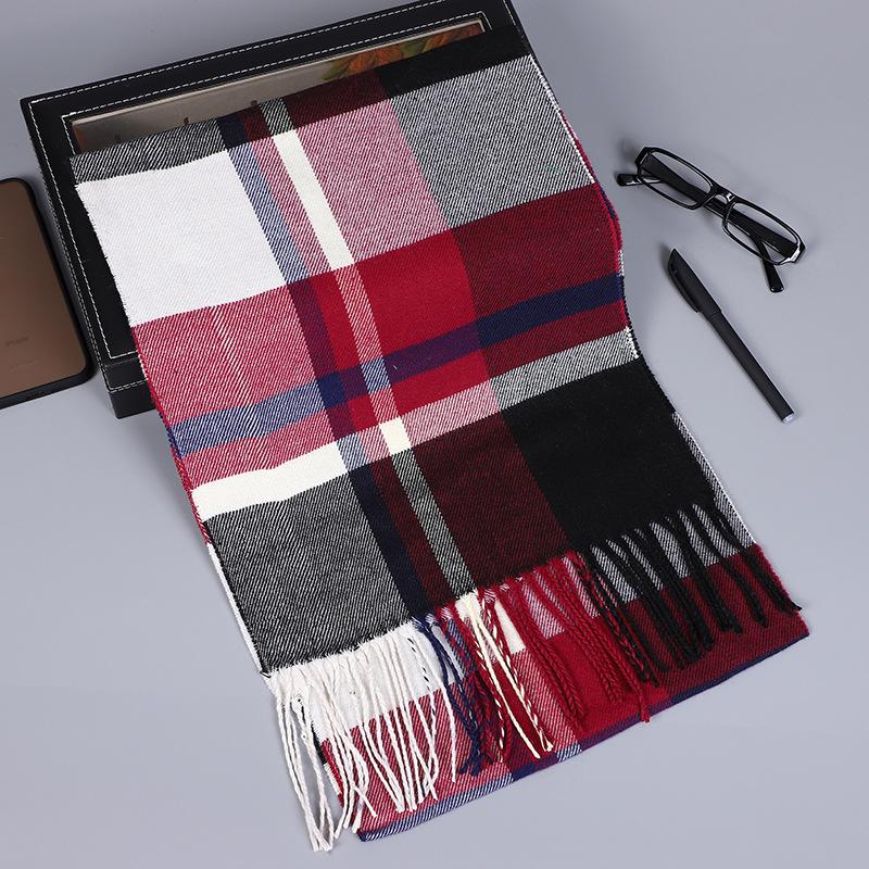 Men'S Scarves Are Versatile, Autumn And Winter Plaid Lengthened And Thickened Scarves, Couple Scarves, Warm Shawls For Women