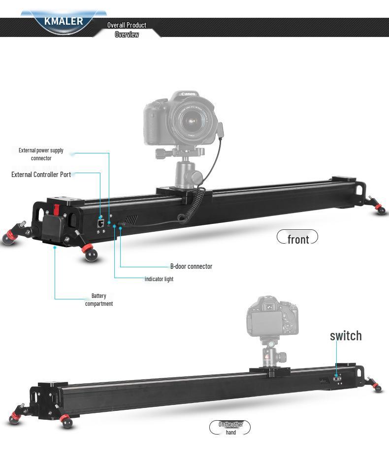 Leshe Tu Time-Lapse Electric Camera Slider with Remote Control and Live Streaming Capability
