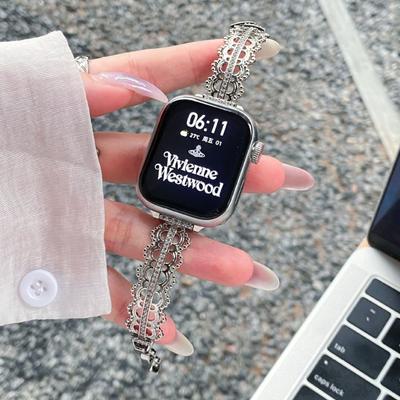 Adequado para Apple iwatch78910se Pulseira de Renda Vazada FIT4 Huawei GT5 Watch com Xiaomi 9 Pro