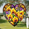 2D Flat Heart Shaped Orchid Acrylic Decoration Sign, Butterfly Orchid Color Design, Suitable for Wall Decoration, Porch, Room, Villa, Accents Home, Ha