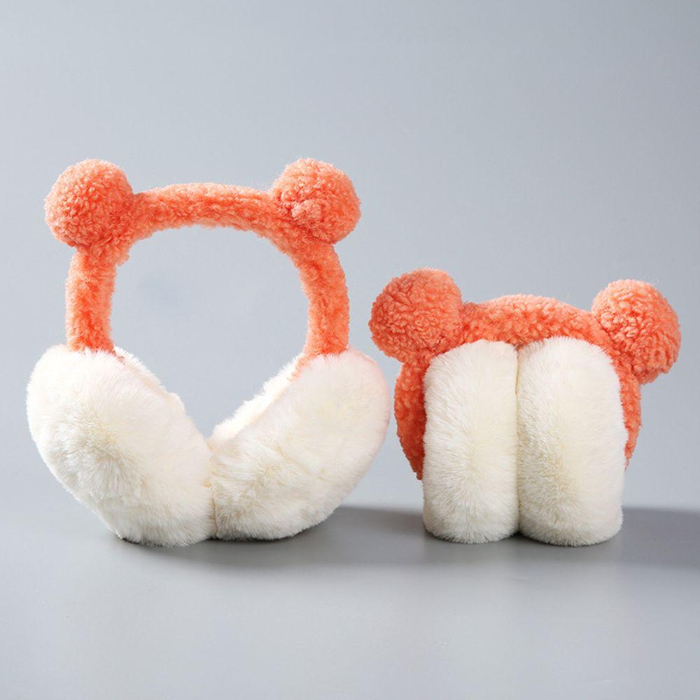 Design Solid Color Frog Bear Ear Women Ear Muff Korean Style  Ear-flap Children Ear Cover Plush