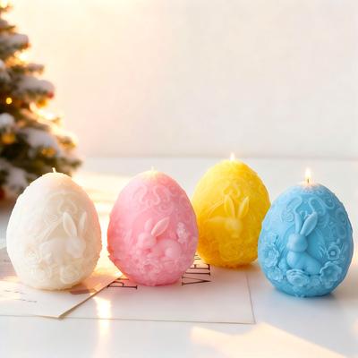 DIY Egg Bunny Easter Candle Silicone Mold Handmade Aroma Candle Relief Bunny Eggs Molds Gypsum Form Epoxy Resin Mould