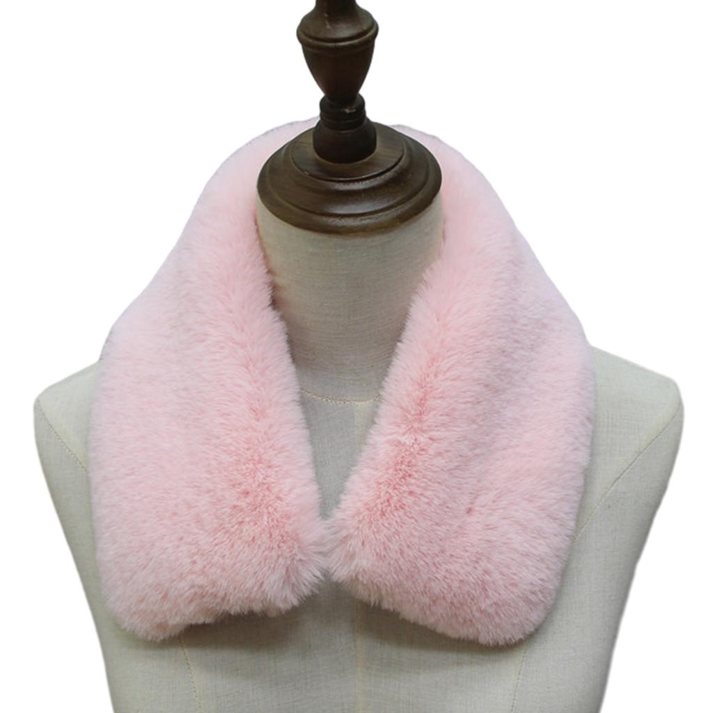 Imitation Rabbit Hair Scarf Women Furry Collar Shawl Solid Color Winter Detachable Fuzzy Fake Collar Wrap Vintage Scarf