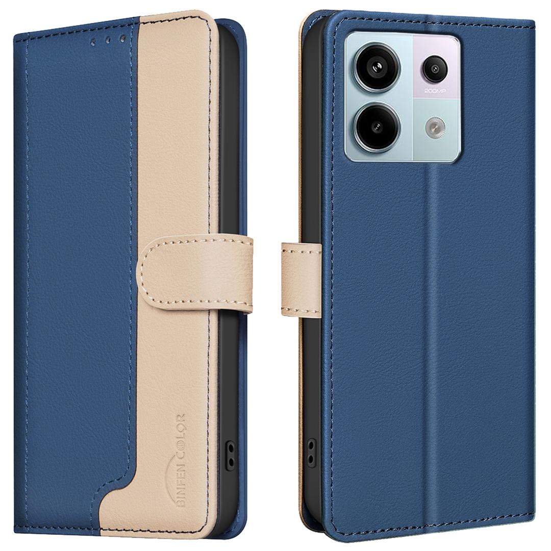 

For Xiaomi Poco X6 5G/Redmi Note 13 Pro 5G Case Leather Stand Phone Cover Blue