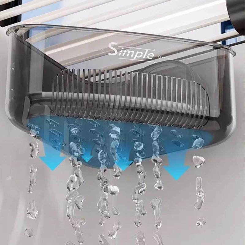 Suction Cup Corners Sink Organizers With Drainage Holes ABS Kitchen Bathroom Storage Shelf Easy Installation